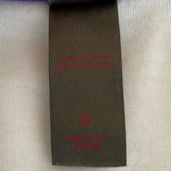 NEW RAGLAN Women’s Small White Purple Orange Logo V-Neck Tee - Picture 8 of 8